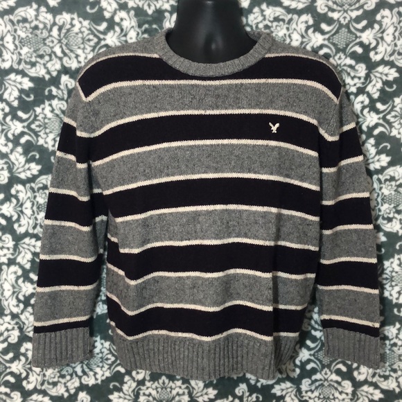 American Eagle Cotton/Wool Blend Striped Sweater - Picture 1 of 7
